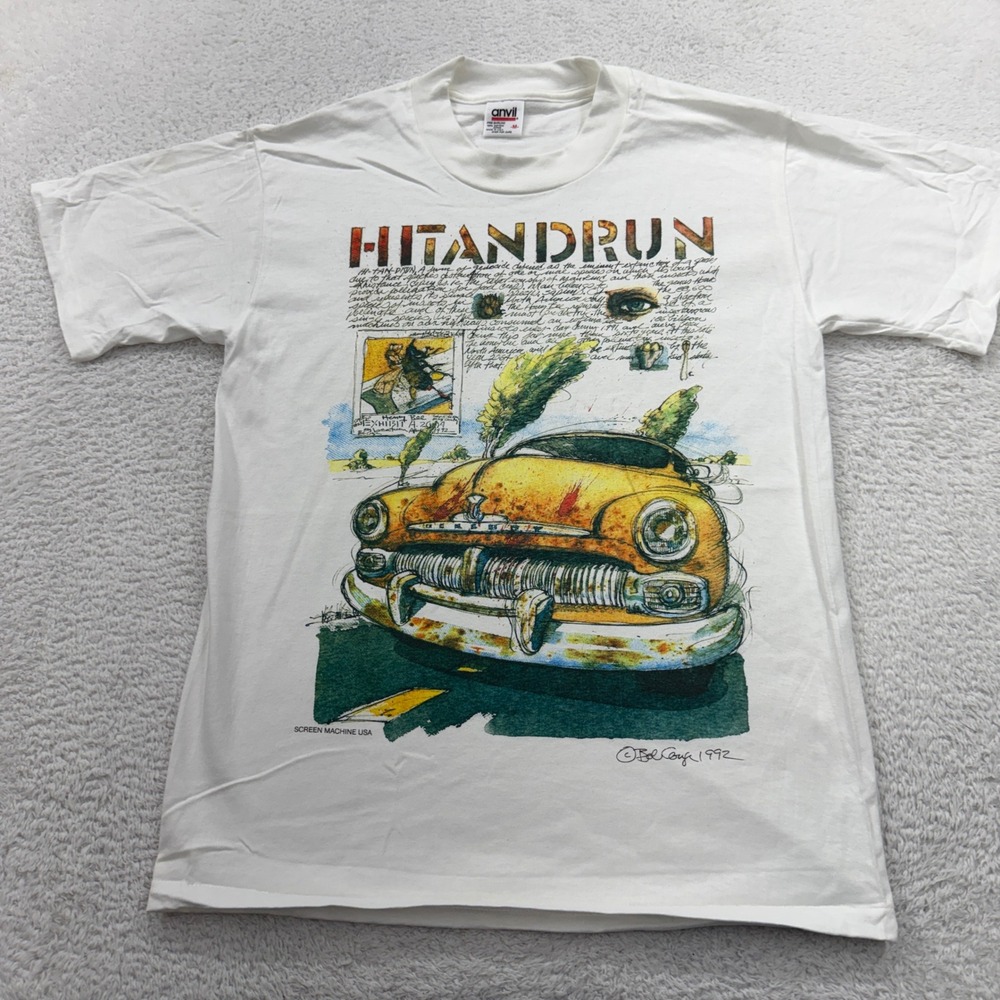 LOT OF 10! VTG 1992 Hit and Run T Shirt Bob Conge Graphic Single Stitch Mens‎ M